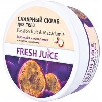 Сахарный скраб для тела Fresh Juice Passion Fruit & Macadamia, 225 мл 